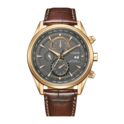 Citizen AT8263-10H Radio-controlled Chronograph 43mm Brown Leather Band Analog Men Watch
